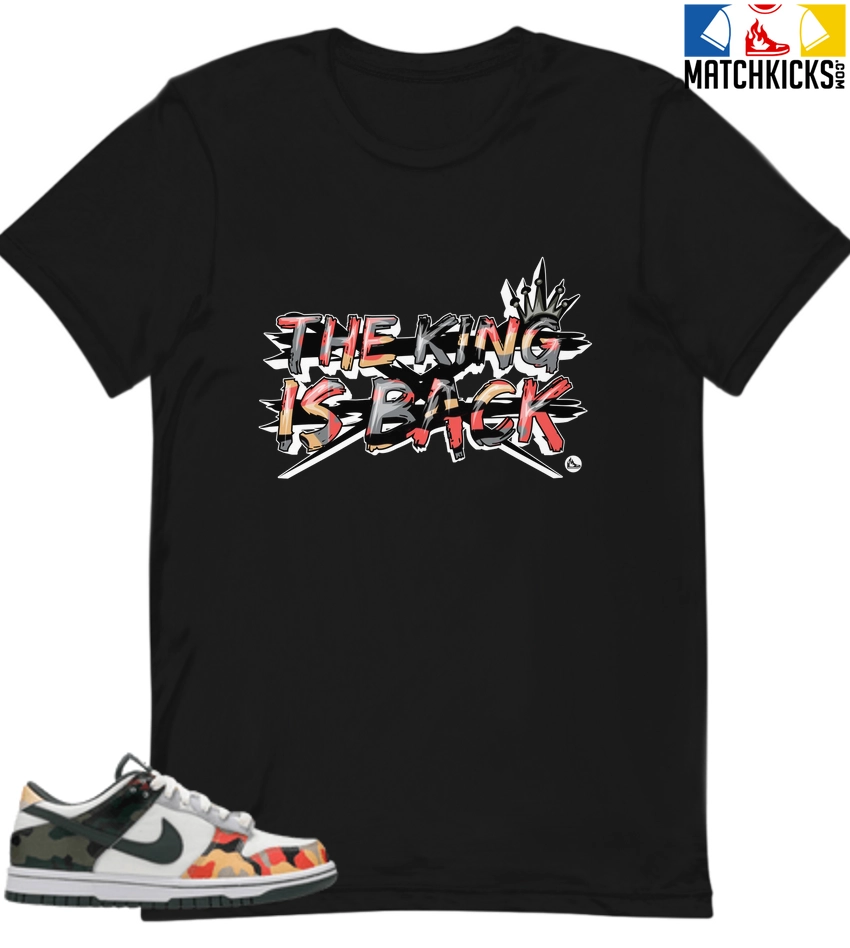 T-Shirt - Nike Dunk Low SE GS Sail Multi-Camo - Sneaker-Matching T-Shirt (The King Is Back) 3 T-Shirt - Nike Dunk Low SE GS Sail Multi-Camo - Sneaker-Matching T-Shirt (The King Is Back)
