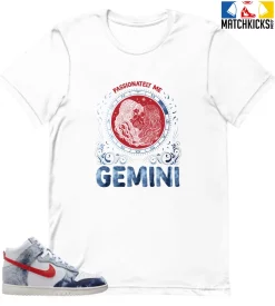 T-Shirt - Nike Dunk High Washed Denim Pack - Sneaker-Matching T-Shirt (Gemini Passionately Me)