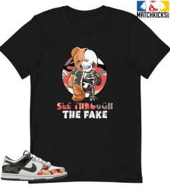 T-Shirt - Nike Dunk Low SE GS Sail Multi-Camo - Sneaker-Matching T-Shirt (Skelo-Bear)