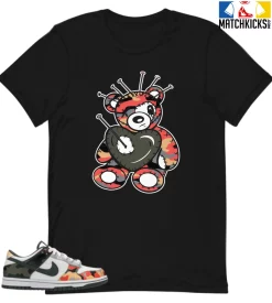 T-Shirt - Nike Dunk Low SE GS Sail Multi-Camo - Sneaker-Matching T-Shirt (VOO DOO TEDDY)