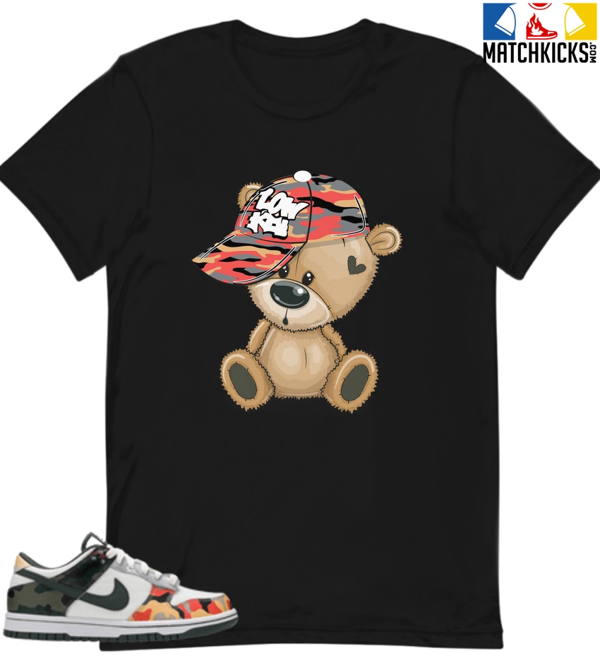 T-Shirt - Nike Dunk Low SE GS Sail Multi-Camo - Sneaker-Matching T-Shirt (LOW KEY BEAR) 3 T-Shirt - Nike Dunk Low SE GS Sail Multi-Camo - Sneaker-Matching T-Shirt (LOW KEY BEAR)