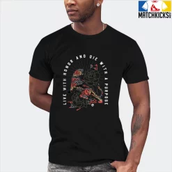 T-Shirt - Nike Dunk Low SE GS Sail Multi-Camo - Sneaker-Matching T-Shirt (Live With Honor Die With Purpose) -Nike Dunk shop online mockupGenerator 7520