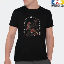 T-Shirt - Nike Dunk Low SE GS Sail Multi-Camo - Sneaker-Matching T-Shirt (Live With Honor Die With Purpose) -Nike Dunk shop online mockupGenerator 7524