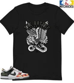 T-Shirt - Nike Dunk Low SE GS Sail Multi-Camo - Sneaker-Matching T-Shirt (The Battle)