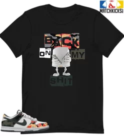 T-Shirt - Nike Dunk Low SE GS Sail Multi-Camo - Sneaker-Matching T-Shirt (Back On My Shit)
