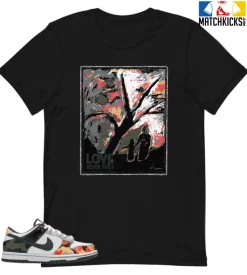 T-Shirt - Nike Dunk Low SE GS Sail Multi-Camo - Sneaker-Matching T-Shirt (HAND In HAND LOVE NEVER FAILS)
