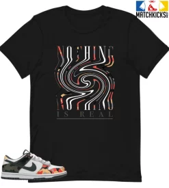 T-Shirt - Nike Dunk Low SE GS Sail Multi-Camo - Sneaker-Matching T-Shirt (NOTHING IS REAL)