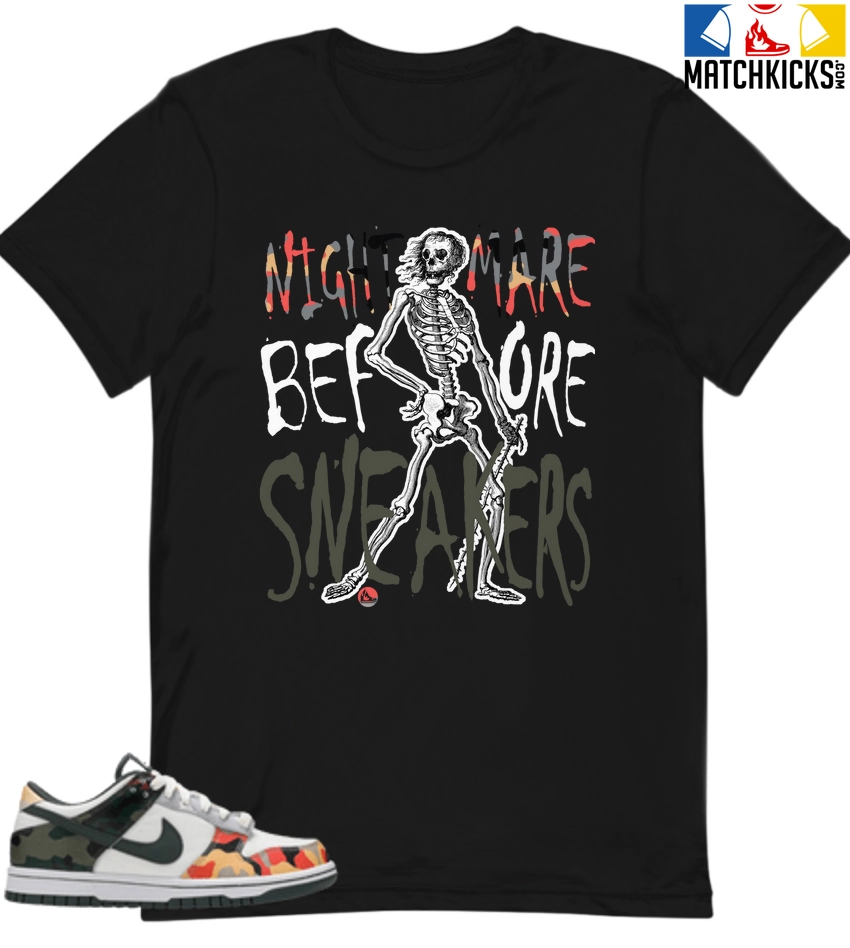 T-Shirt - Nike Dunk Low SE GS Sail Multi-Camo - Sneaker-Matching T-Shirt (Nightmare Before Sneakers) 3 T-Shirt - Nike Dunk Low SE GS Sail Multi-Camo - Sneaker-Matching T-Shirt (Nightmare Before Sneakers)