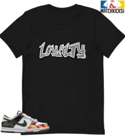 T-Shirt - Nike Dunk Low SE GS Sail Multi-Camo - Sneaker-Matching T-Shirt (LOYALTY)