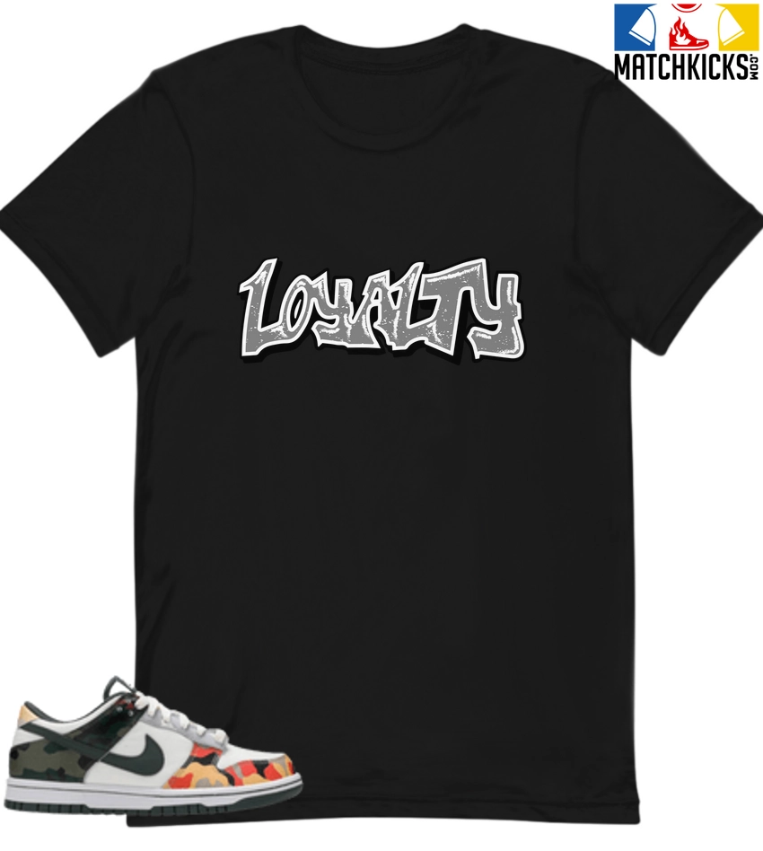 T-Shirt - Nike Dunk Low SE GS Sail Multi-Camo - Sneaker-Matching T-Shirt (LOYALTY) 3 T-Shirt - Nike Dunk Low SE GS Sail Multi-Camo - Sneaker-Matching T-Shirt (LOYALTY)