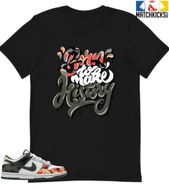 T-Shirt - Nike Dunk Low SE GS Sail Multi-Camo - Sneaker-Matching T-Shirt (Born To Make History)
