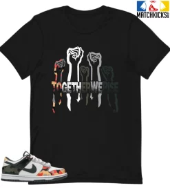 T-Shirt - Nike Dunk Low SE GS Sail Multi-Camo - Sneaker-Matching T-Shirt (Together We Rise)