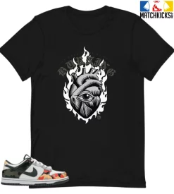 T-Shirt - Nike Dunk Low SE GS Sail Multi-Camo - Sneaker-Matching T-Shirt (My Passion Is Always Burning)