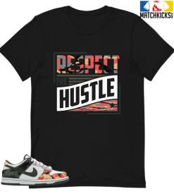 T-Shirt - Nike Dunk Low SE GS Sail Multi-Camo - Sneaker-Matching T-Shirt (RESPECT The HUSTLE)