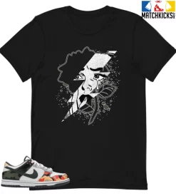 T-Shirt - Nike Dunk Low SE GS Sail Multi-Camo - Sneaker-Matching T-Shirt (High Voltage)
