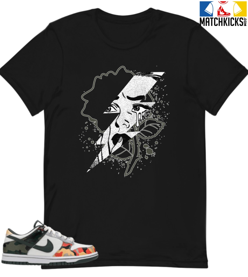 T-Shirt - Nike Dunk Low SE GS Sail Multi-Camo - Sneaker-Matching T-Shirt (High Voltage) 3 T-Shirt - Nike Dunk Low SE GS Sail Multi-Camo - Sneaker-Matching T-Shirt (High Voltage)