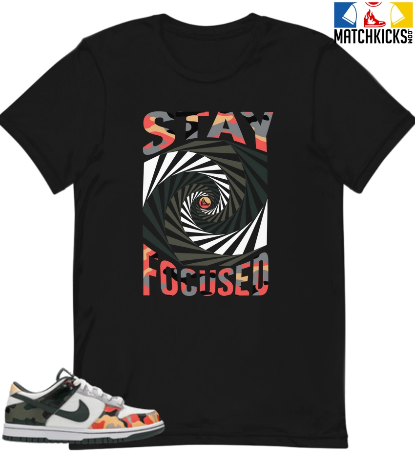 T-Shirt - Nike Dunk Low SE GS Sail Multi-Camo - Sneaker-Matching T-Shirt (STAY FOCUSED) 3 T-Shirt - Nike Dunk Low SE GS Sail Multi-Camo - Sneaker-Matching T-Shirt (STAY FOCUSED)