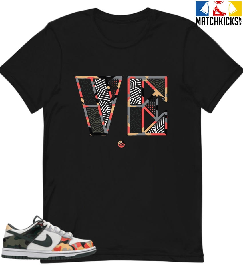 T-Shirt - Nike Dunk Low SE GS Sail Multi-Camo - Sneaker-Matching T-Shirt (Retro Love Right) 3 T-Shirt - Nike Dunk Low SE GS Sail Multi-Camo - Sneaker-Matching T-Shirt (Retro Love Right)
