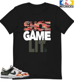 T-Shirt - Nike Dunk Low SE GS Sail Multi-Camo - Sneaker-Matching T-Shirt (Shoe Game Lit)