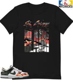 T-Shirt - Nike Dunk Low SE GS Sail Multi-Camo - Sneaker-Matching T-Shirt (She Belongs To The Beach)