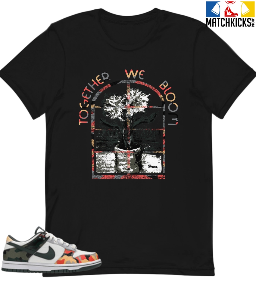 T-Shirt - Nike Dunk Low SE GS Sail Multi-Camo - Sneaker-Matching T-Shirt (Together We Bloom) 3 T-Shirt - Nike Dunk Low SE GS Sail Multi-Camo - Sneaker-Matching T-Shirt (Together We Bloom)
