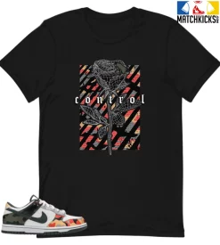T-Shirt - Nike Dunk Low SE GS Sail Multi-Camo - Sneaker-Matching T-Shirt (Control)