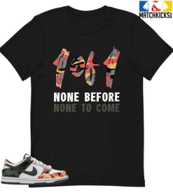 T-Shirt - Nike Dunk Low SE GS Sail Multi-Camo - Sneaker-Matching T-Shirt (1 Of 1)