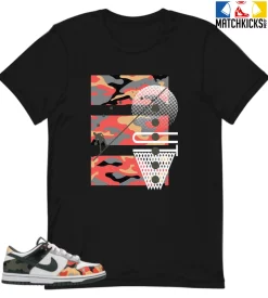 T-Shirt - Nike Dunk Low SE GS Sail Multi-Camo - Sneaker-Matching T-Shirt (BALLIN OUT)