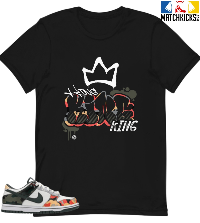 T-Shirt - Nike Dunk Low SE GS Sail Multi-Camo - Sneaker-Matching T-Shirt (KING GRAF) 3 T-Shirt - Nike Dunk Low SE GS Sail Multi-Camo - Sneaker-Matching T-Shirt (KING GRAF)