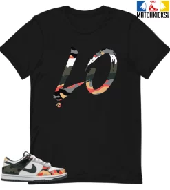 T-Shirt - Nike Dunk Low SE GS Sail Multi-Camo - Sneaker-Matching T-Shirt (Rainbow Love Left)