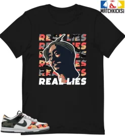 T-Shirt - Nike Dunk Low SE GS Sail Multi-Camo - Sneaker-Matching T-Shirt (Real Lies)