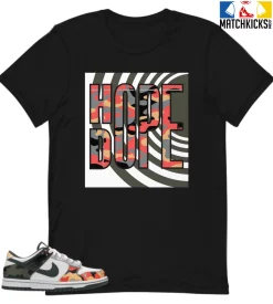 T-Shirt - Nike Dunk Low SE GS Sail Multi-Camo - Sneaker-Matching T-Shirt (HOPE Is DOPE)