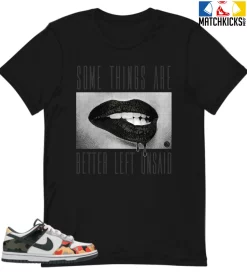 T-Shirt - Nike Dunk Low SE GS Sail Multi-Camo - Sneaker-Matching T-Shirt (Better Left Unsaid)