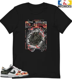 T-Shirt - Nike Dunk Low SE GS Sail Multi-Camo - Sneaker-Matching T-Shirt (BEAST MODE)