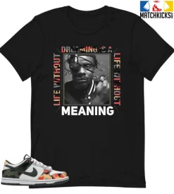 T-Shirt - Nike Dunk Low SE GS Sail Multi-Camo - Sneaker-Matching T-Shirt (Wale Life Without Dreaming)