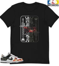 T-Shirt - Nike Dunk Low SE GS Sail Multi-Camo - Sneaker-Matching T-Shirt (Sneaker King)