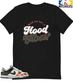 T-Shirt - Nike Dunk Low SE GS Sail Multi-Camo - Sneaker-Matching T-Shirt (Hood Vibes)