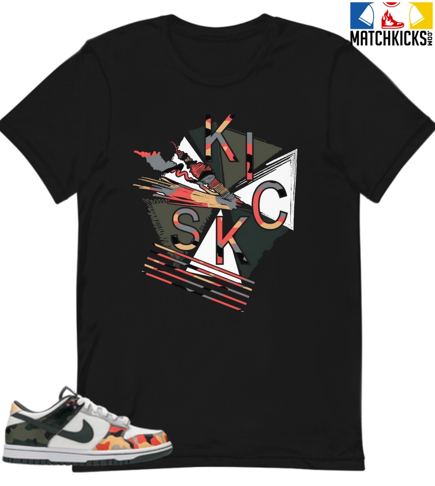 T-Shirt - Nike Dunk Low SE GS Sail Multi-Camo - Sneaker-Matching T-Shirt (KICKS) 3 T-Shirt - Nike Dunk Low SE GS Sail Multi-Camo - Sneaker-Matching T-Shirt (KICKS)