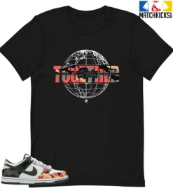 T-Shirt - Nike Dunk Low SE GS Sail Multi-Camo - Sneaker-Matching T-Shirt (in This TOGETHER)