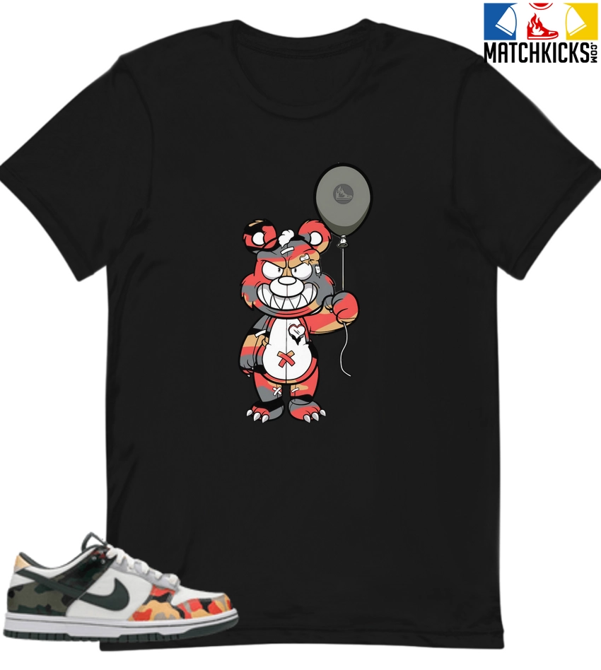 T-Shirt - Nike Dunk Low SE GS Sail Multi-Camo - Sneaker-Matching T-Shirt (Grinning Bear) 3 T-Shirt - Nike Dunk Low SE GS Sail Multi-Camo - Sneaker-Matching T-Shirt (Grinning Bear)