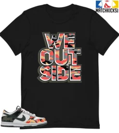 T-Shirt - Nike Dunk Low SE GS Sail Multi-Camo - Sneaker-Matching T-Shirt (We Outside)