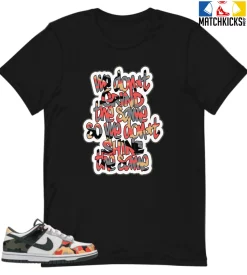 T-Shirt - Nike Dunk Low SE GS Sail Multi-Camo - Sneaker-Matching T-Shirt (We Dont Grind The Same)