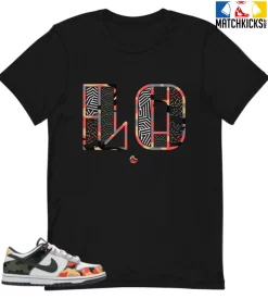 T-Shirt - Nike Dunk Low SE GS Sail Multi-Camo - Sneaker-Matching T-Shirt (Retro Love Left)