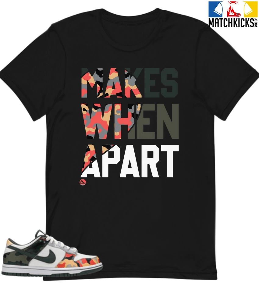 T-Shirt - Nike Dunk Low SE GS Sail Multi-Camo - Sneaker-Matching T-Shirt (Makes Sense Heart Right) 3 T-Shirt - Nike Dunk Low SE GS Sail Multi-Camo - Sneaker-Matching T-Shirt (Makes Sense Heart Right)