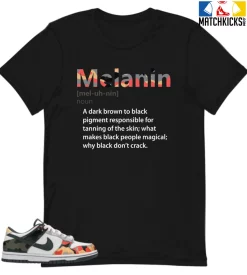 T-Shirt - Nike Dunk Low SE GS Sail Multi-Camo - Sneaker-Matching T-Shirt (Melanin Noun)