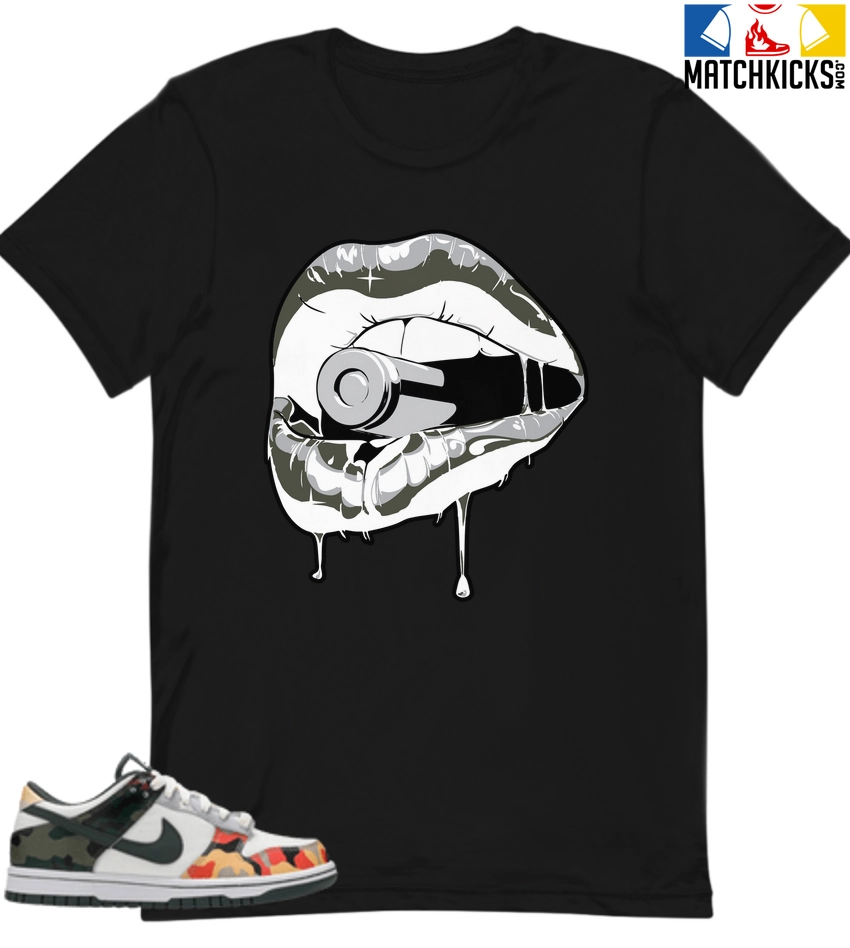 T-Shirt - Nike Dunk Low SE GS Sail Multi-Camo - Sneaker-Matching T-Shirt (Kiss Of Death) 3 T-Shirt - Nike Dunk Low SE GS Sail Multi-Camo - Sneaker-Matching T-Shirt (Kiss Of Death)