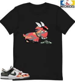 T-Shirt - Nike Dunk Low SE GS Sail Multi-Camo - Sneaker-Matching T-Shirt (GOAT MONEY)