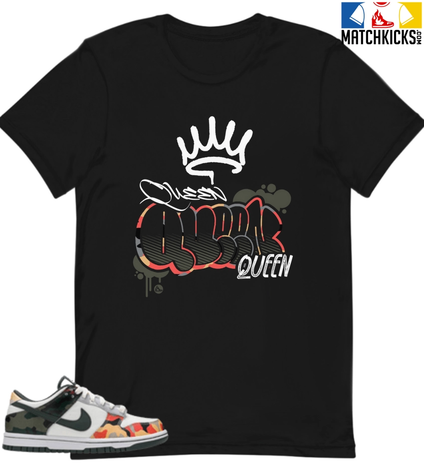 T-Shirt - Nike Dunk Low SE GS Sail Multi-Camo - Sneaker-Matching T-Shirt (QUEEN GRAF) 3 T-Shirt - Nike Dunk Low SE GS Sail Multi-Camo - Sneaker-Matching T-Shirt (QUEEN GRAF)