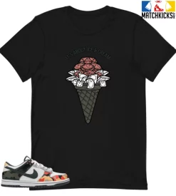 T-Shirt - Nike Dunk Low SE GS Sail Multi-Camo - Sneaker-Matching T-Shirt (Its About ICE And CREAM)