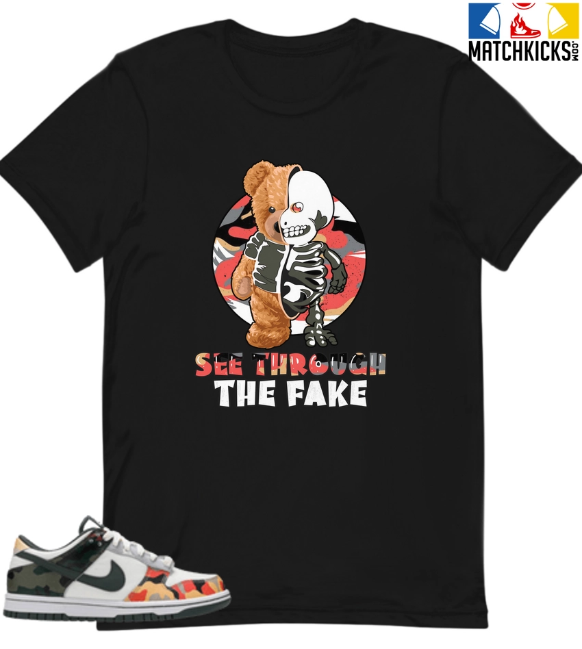 T-Shirt - Nike Dunk Low SE GS Sail Multi-Camo - Sneaker-Matching T-Shirt (See Through The Fake) 3 T-Shirt - Nike Dunk Low SE GS Sail Multi-Camo - Sneaker-Matching T-Shirt (See Through The Fake)